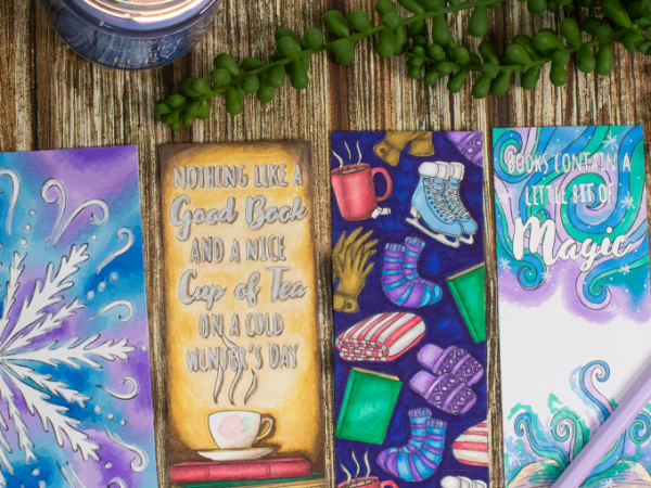 Colouring in one of my own Colouring Pages | Winter Activity Booklet – Colour in&nbsp;Bookmarks