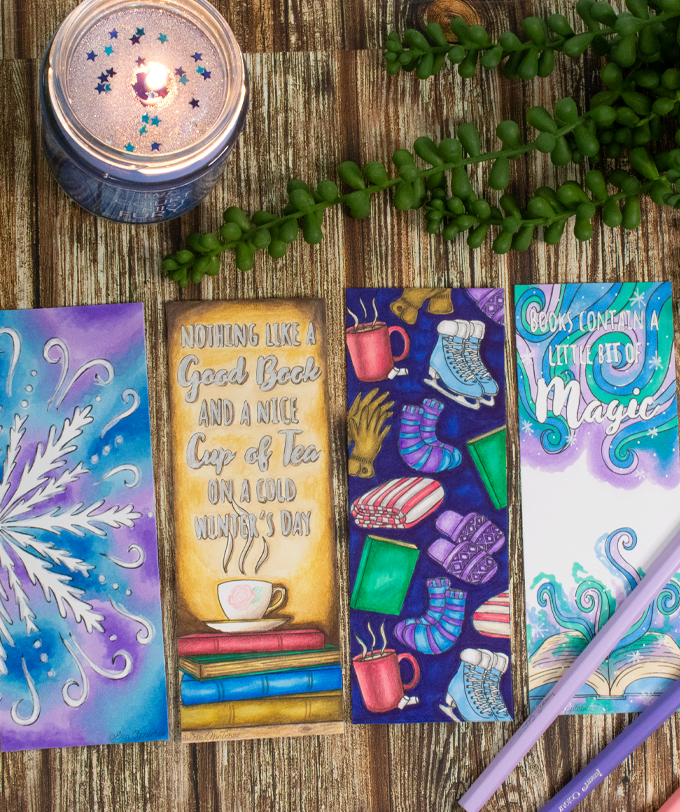 Colouring in one of my own Colouring Pages | Winter Activity Booklet – Colour in&nbsp;Bookmarks