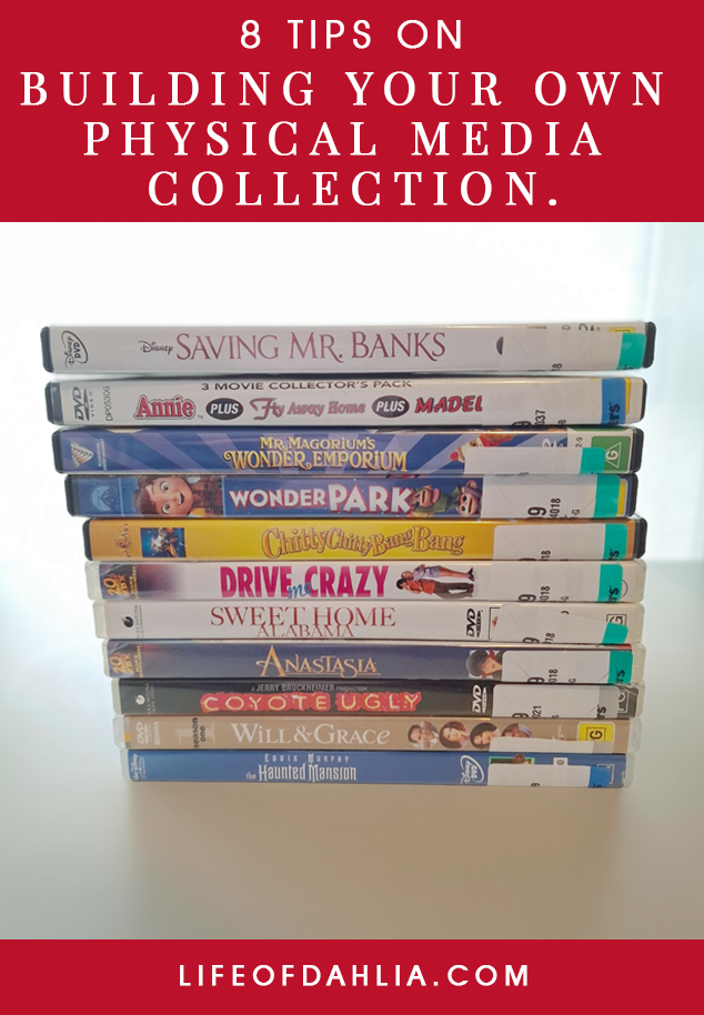 An image with the title of this blog post on it and a photo of a stack of movies on DVD